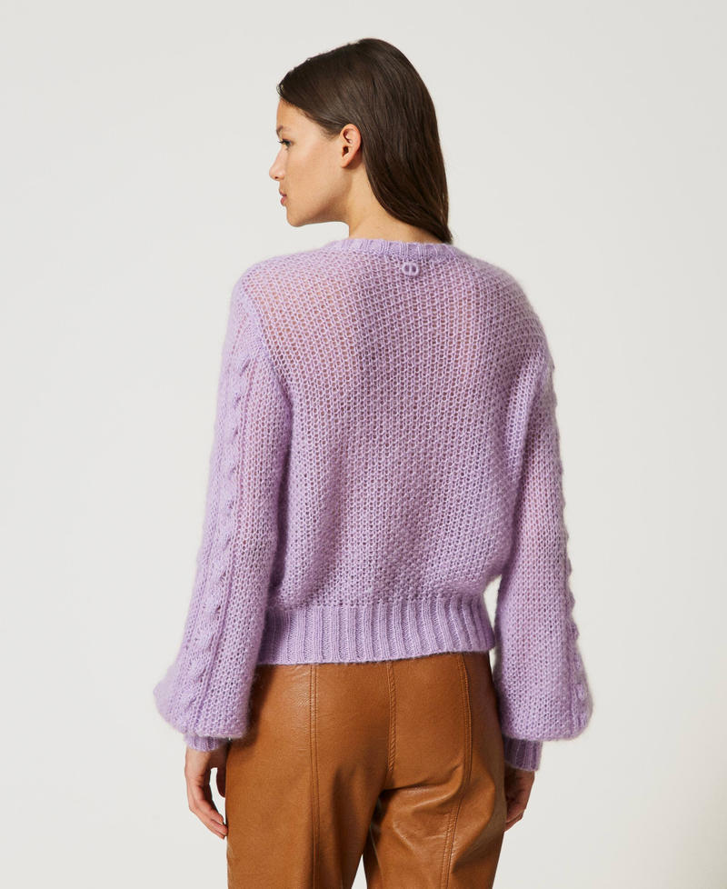 Wool and mohair blend jumper "Lavendula&rdquo; Purple Woman 232TP3110_10782_03
