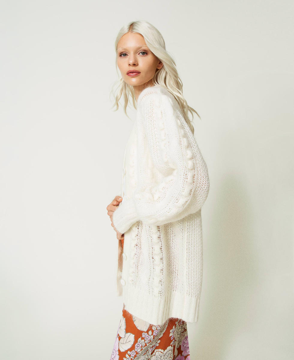 Maxicardigan aus Mohair-Wolle-Mischung