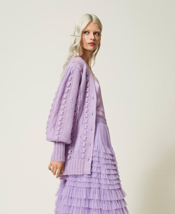 Maxi cardigan en mélange de mohair et laine