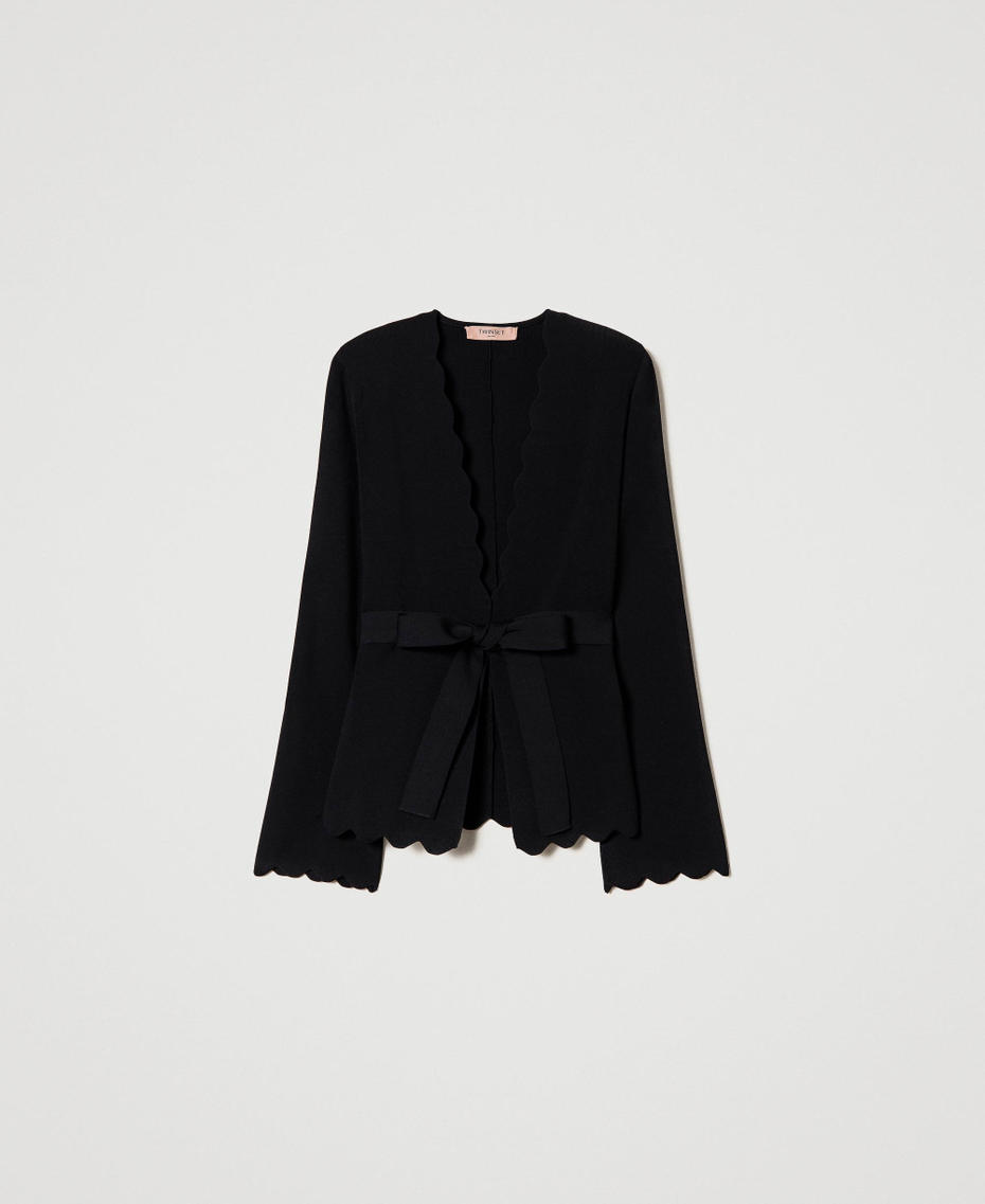 Blazer en maille avec bords festonn&eacute;s