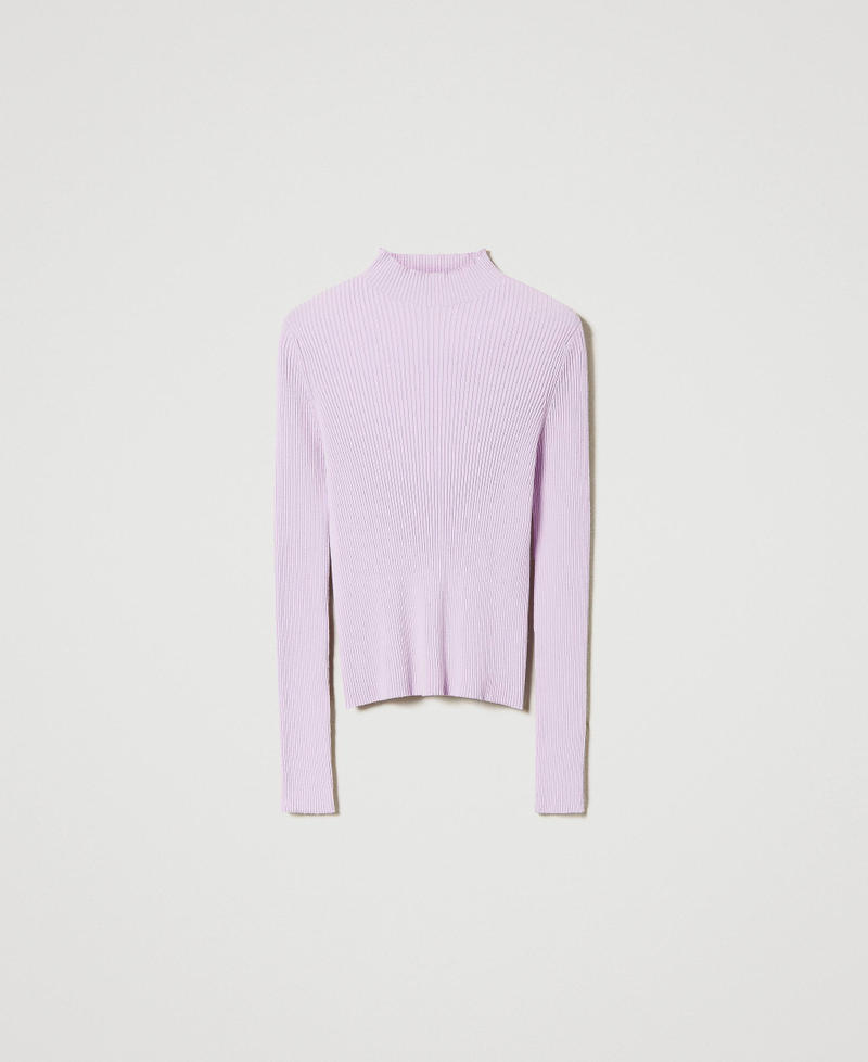 Seamless ribbed turtleneck jumper