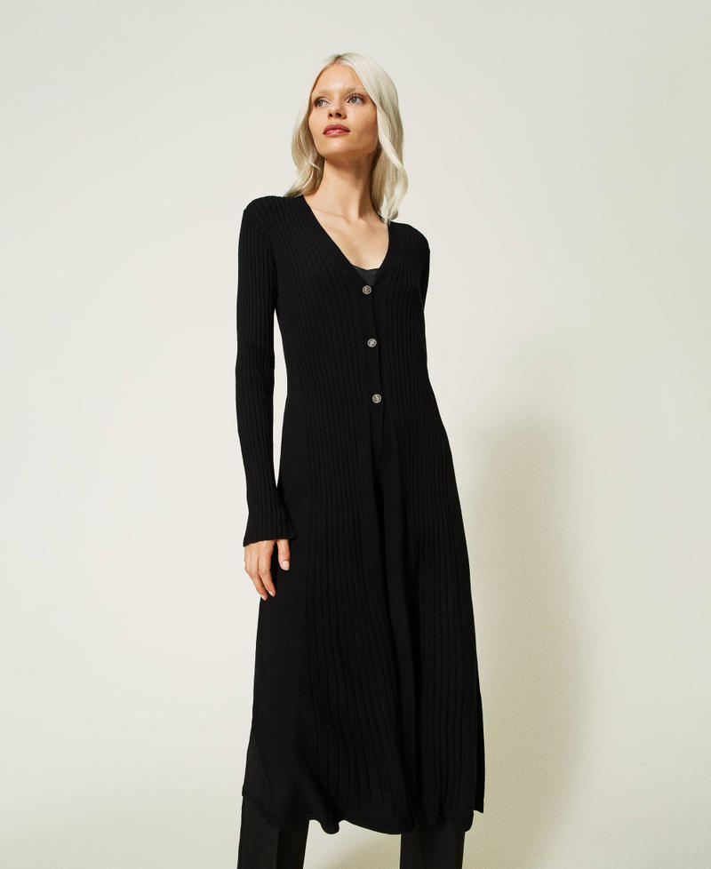 Ribbed maxi cardigan