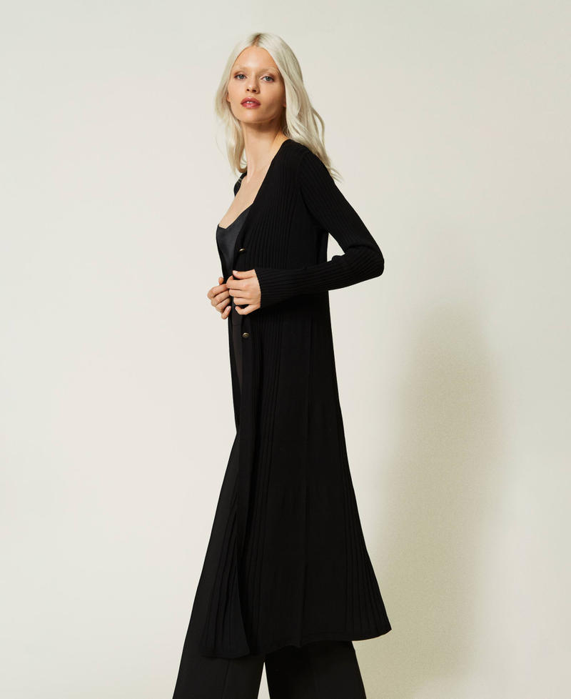 Ribbed maxi cardigan