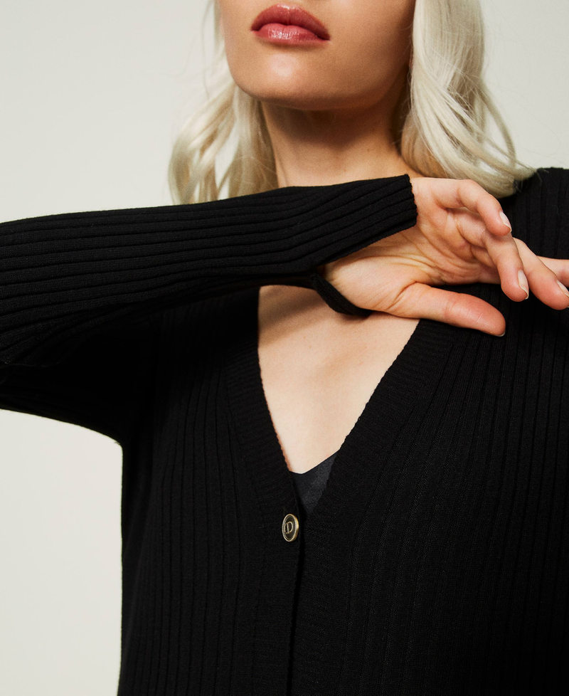 Ribbed maxi cardigan