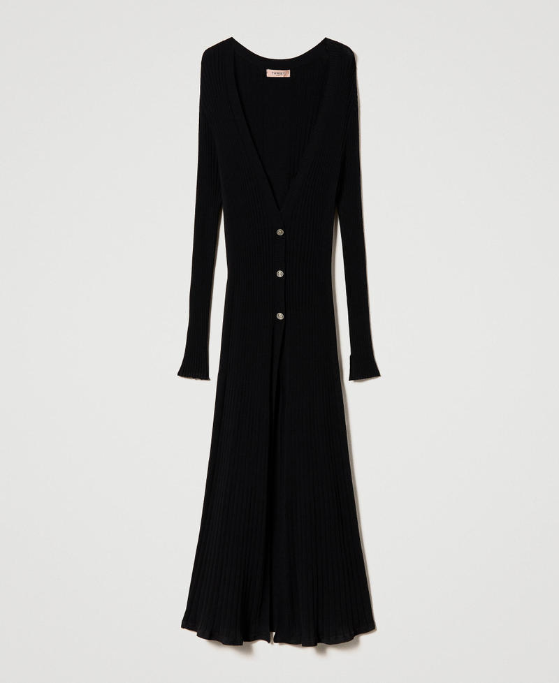 Ribbed maxi cardigan