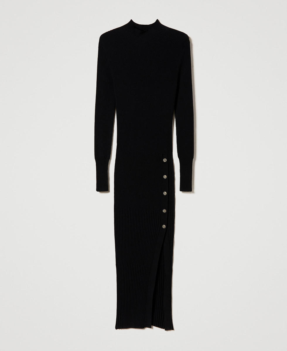 Ribbed knit midi dress