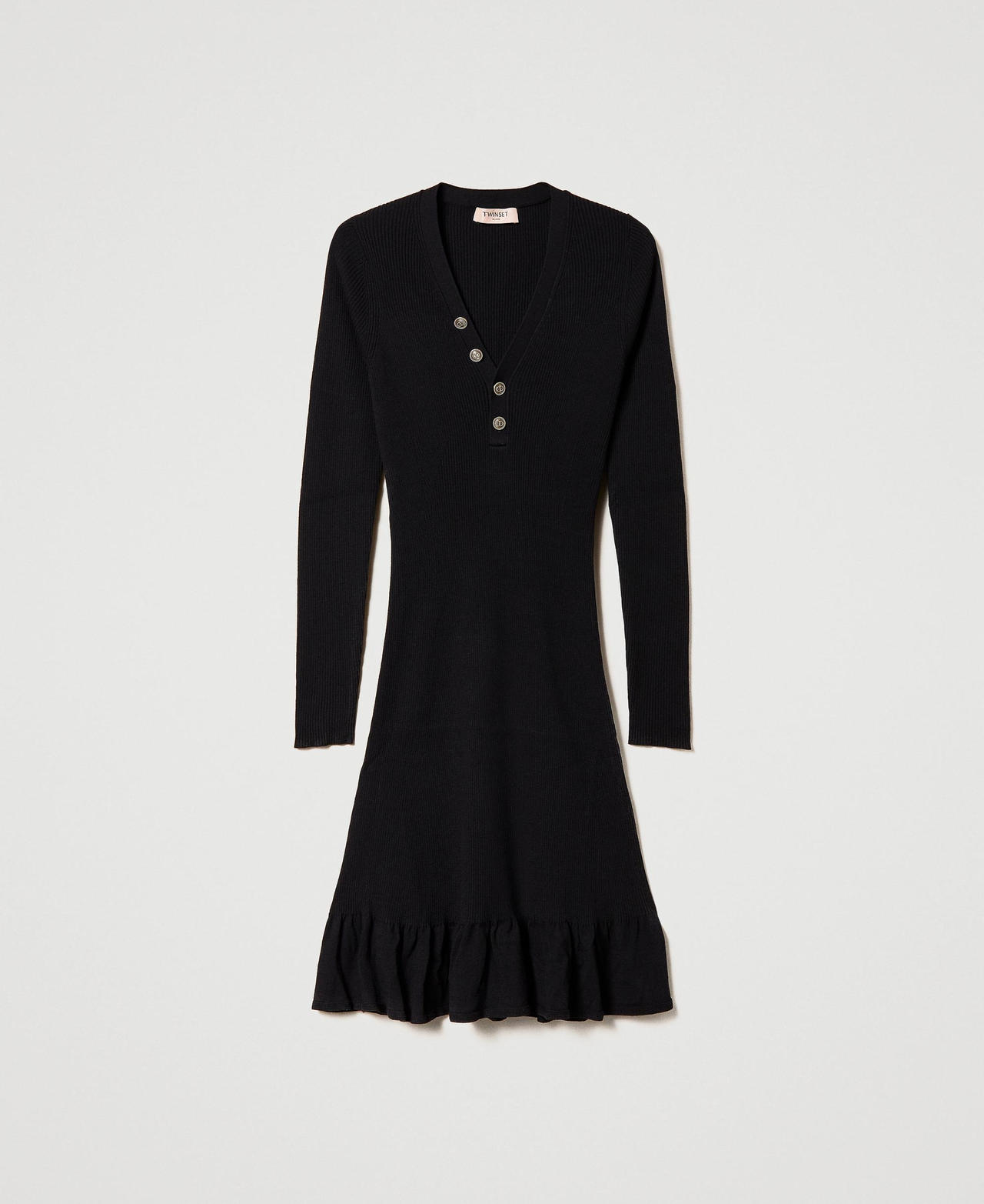 Robe courte en maille côtelée