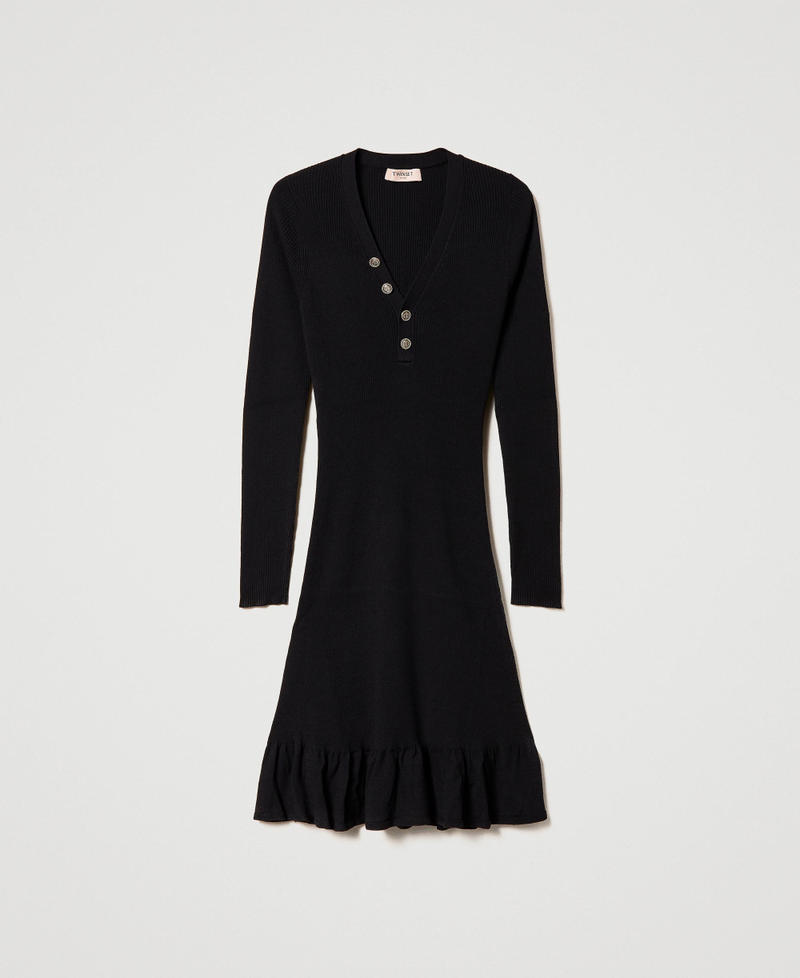 Robe courte en maille côtelée