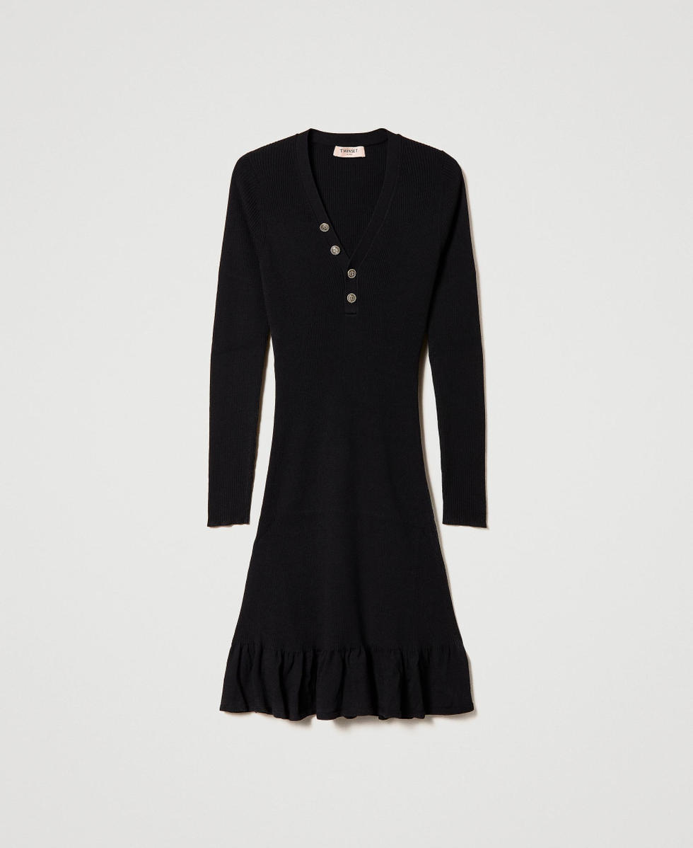 Ribbed knit short dress