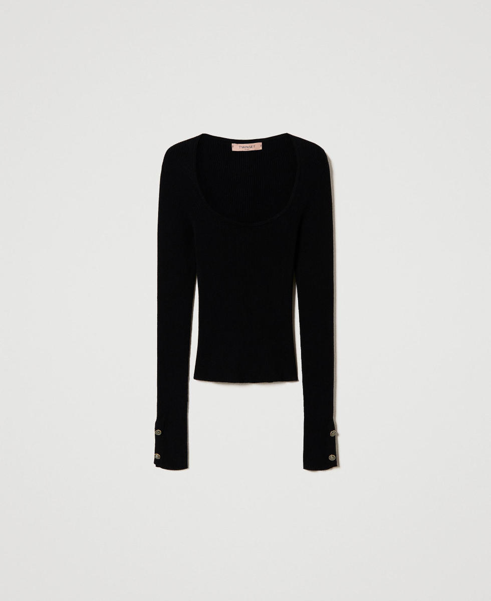 Figurbetonter Pullover mit Rippenmuster