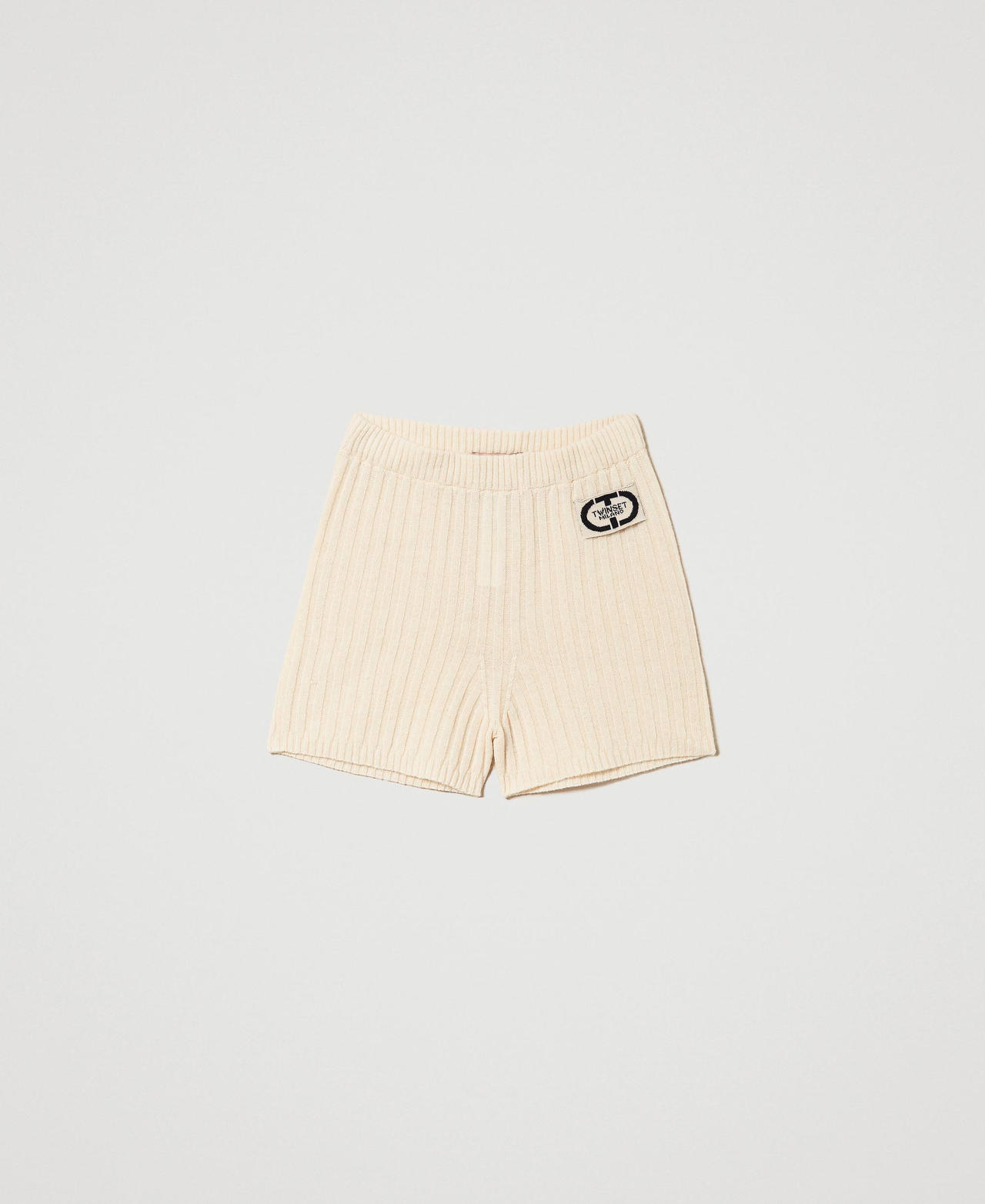 Shorts in maglia misto lana e cashmere Bianco Neve Donna 232TP3203-0S