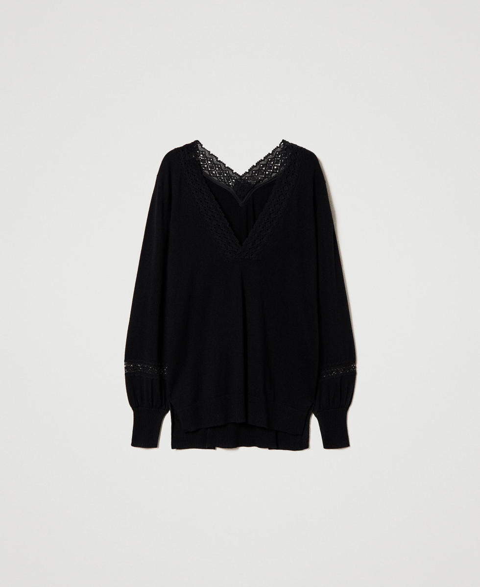 Maglia di pizzo nera sale