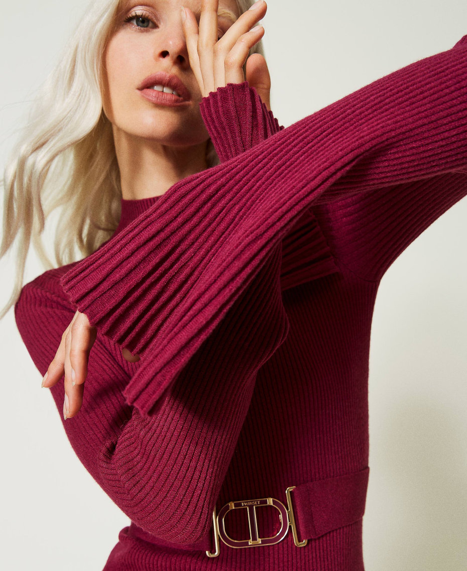 Pull ajusté avec boucle Oval T Violet « Raspberry Radiance » Femme 232TP3290_07212_01