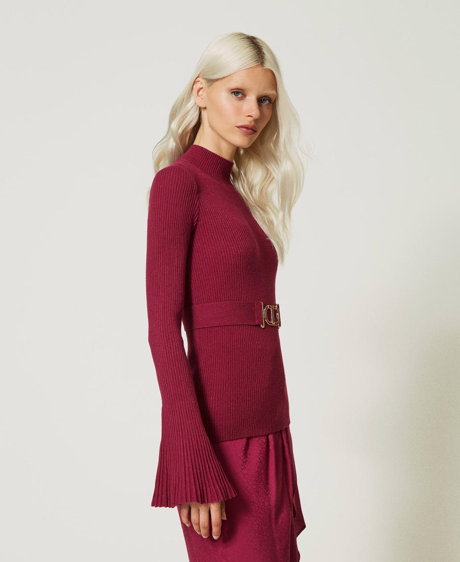 Pull ajusté avec boucle Oval T Violet « Raspberry Radiance » Femme 232TP3290_07212_03
