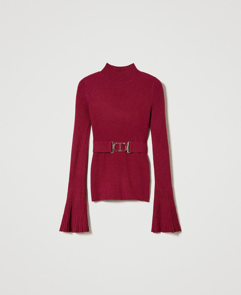 Pull ajusté avec boucle Oval T Violet « Raspberry Radiance » Femme 232TP3290_07212_S0