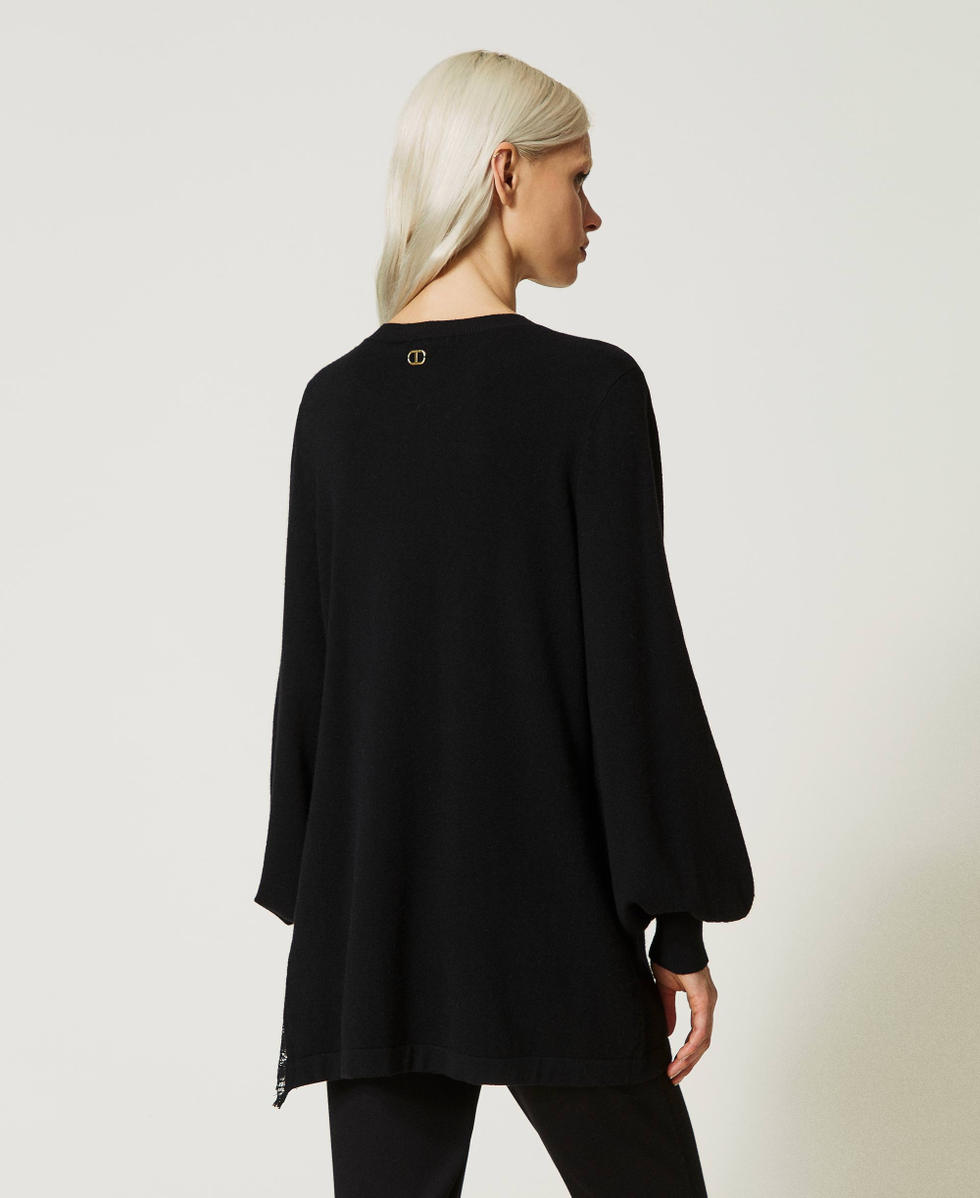 Maxi jumper with scalloped lace