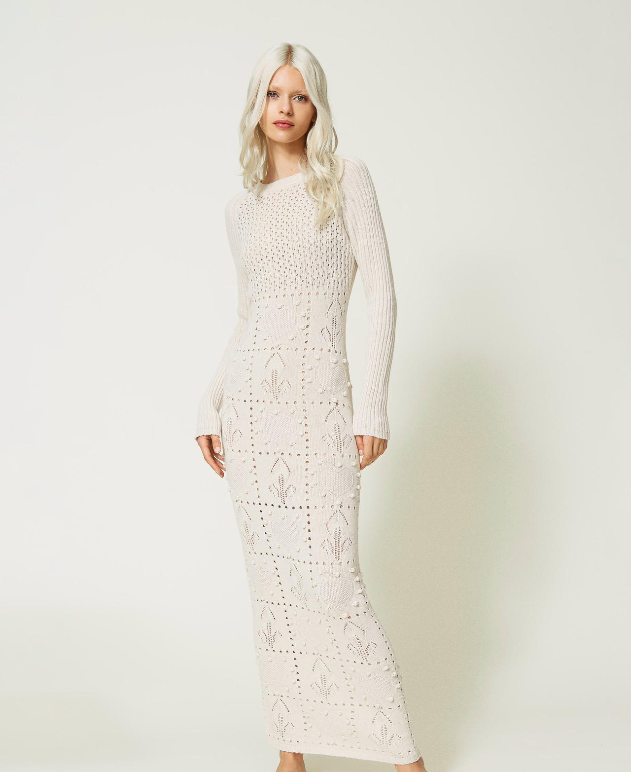 Treeblend yarn long fitted dress
