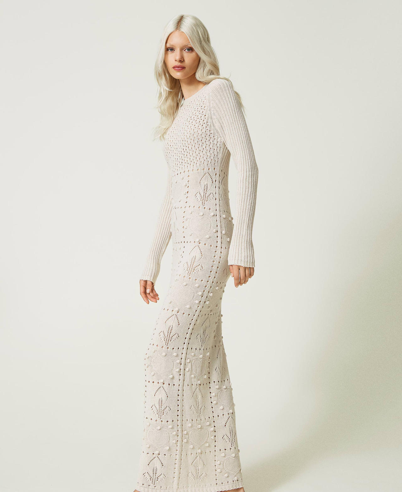 Abito lungo fitted in filato Treeblend