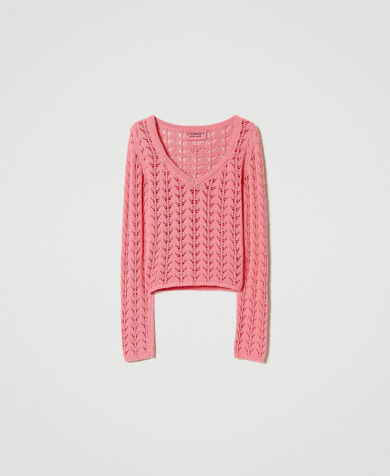 Treeblend yarn fitted jumper Neon Pink Woman 232TP3481-0S