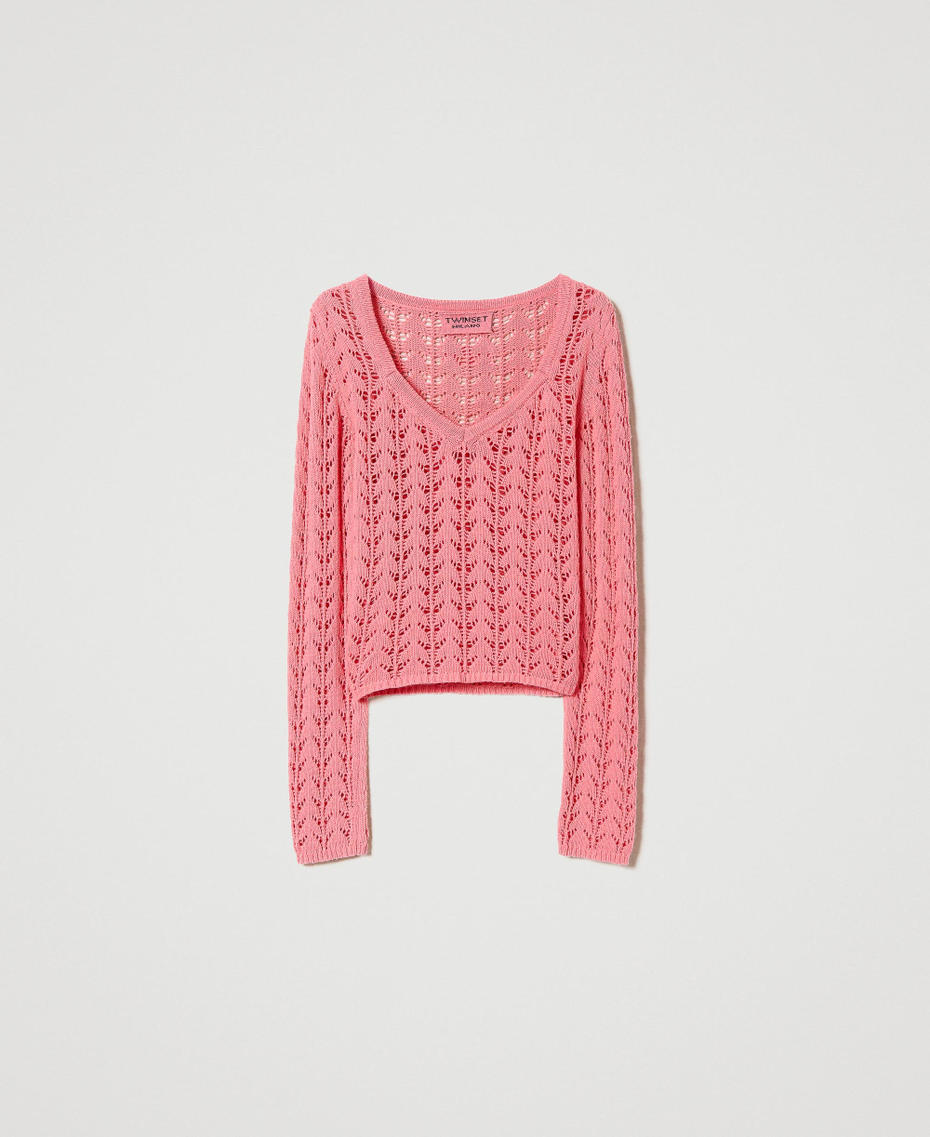 Pull ajusté en fil Treeblend Rose Néon Femme 232TP3481_00779_S0