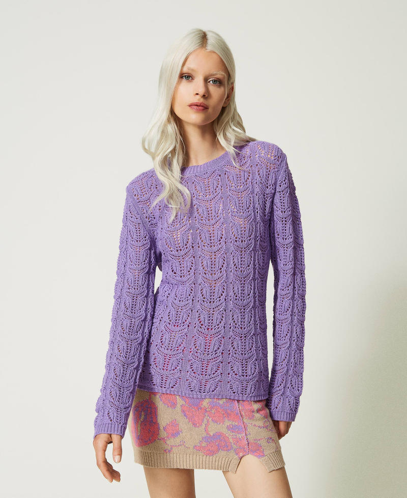 Treeblend yarn regular jumper Dark "Lavendula” Purple Woman 232TP3482-01