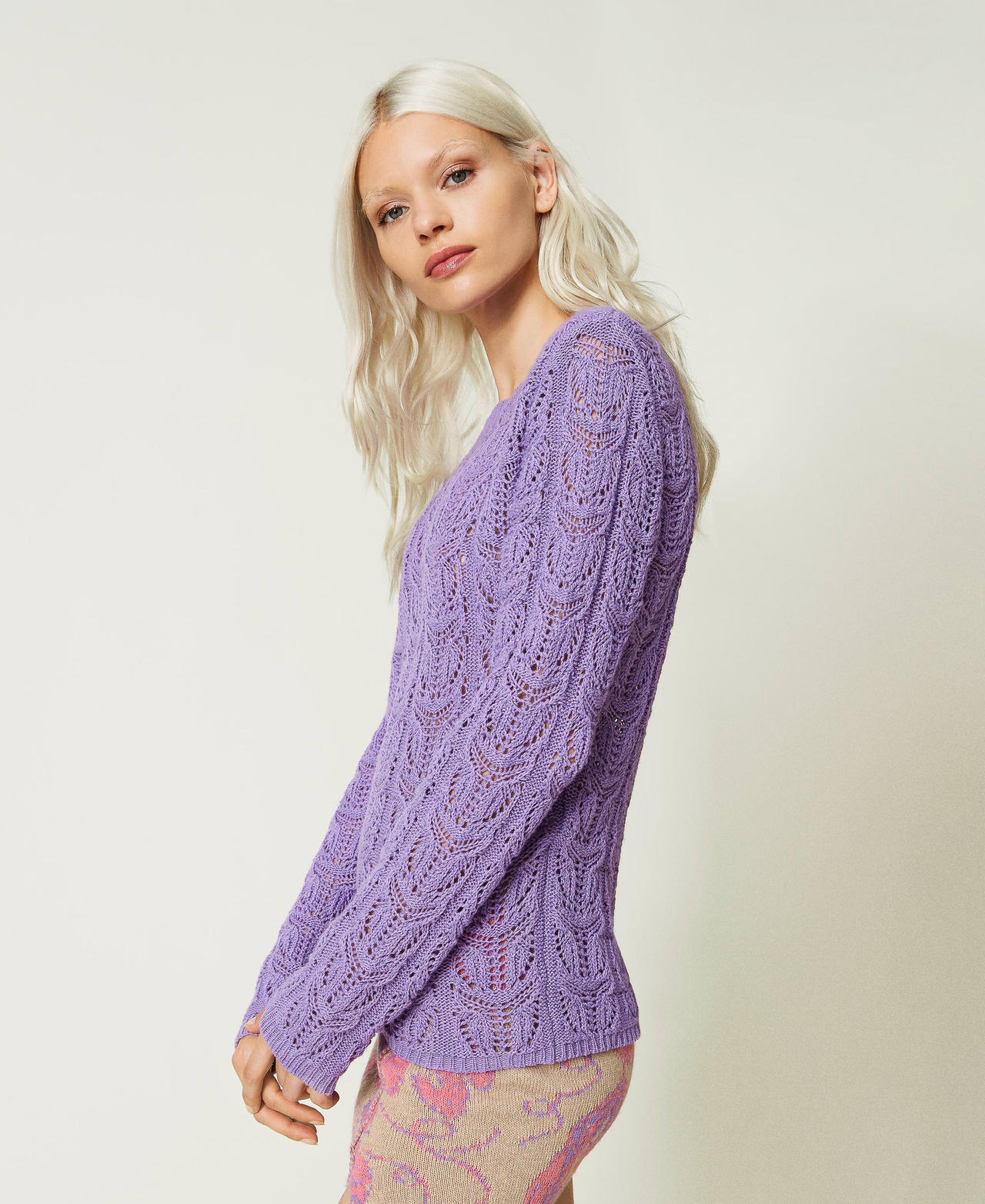 Treeblend yarn regular jumper Dark "Lavendula” Purple Woman 232TP3482-02