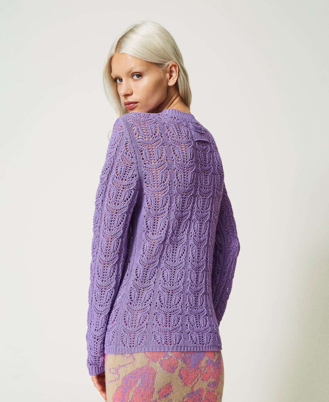 Pull regular en fil Treeblend Violet « Lavendula » Foncé Femme 232TP3482_11028_03