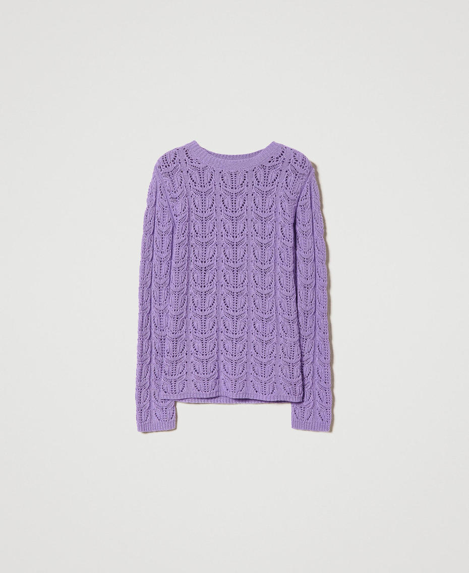 Pull regular en fil Treeblend Violet « Lavendula » Foncé Femme 232TP3482_11028_S0