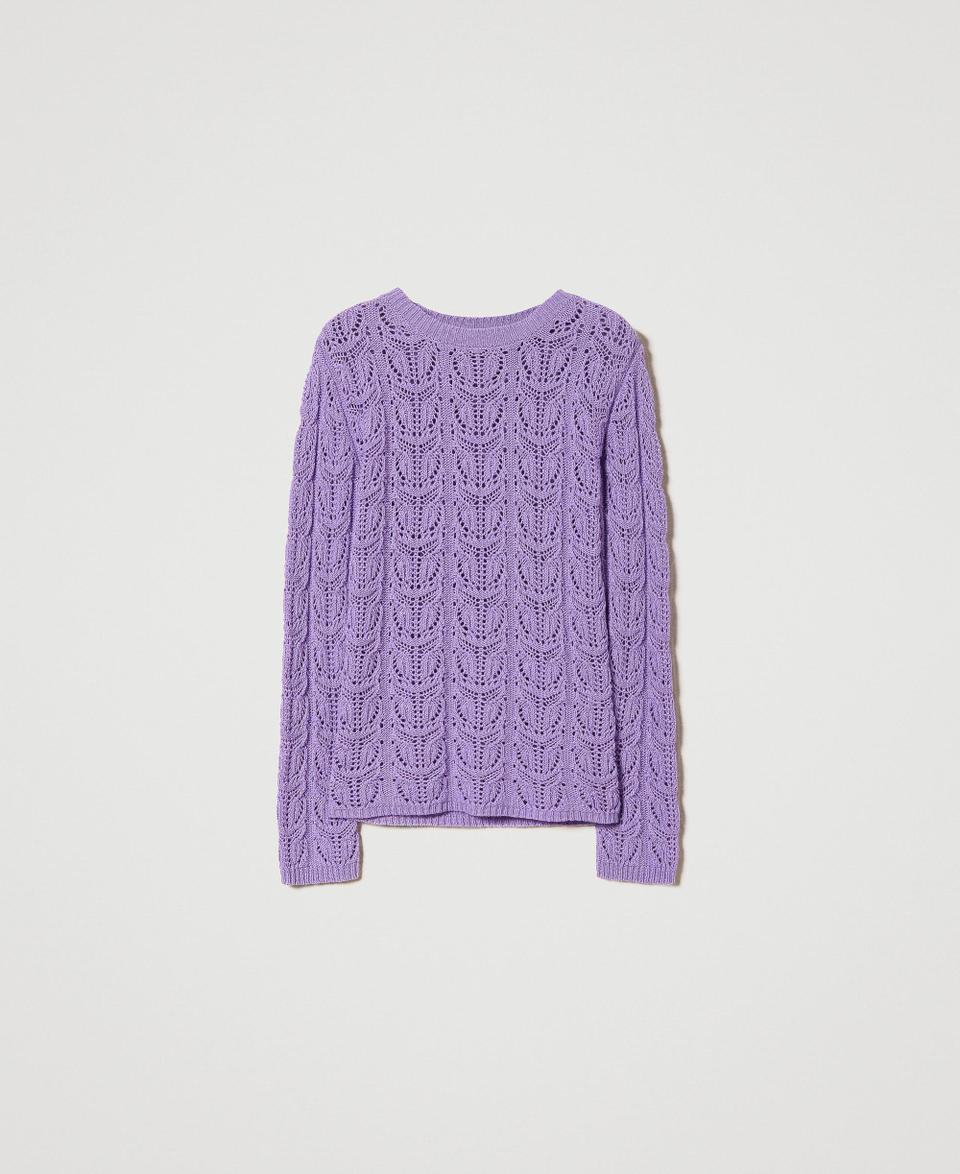 Treeblend yarn regular jumper Dark "Lavendula” Purple Woman 232TP3482_11028_0S