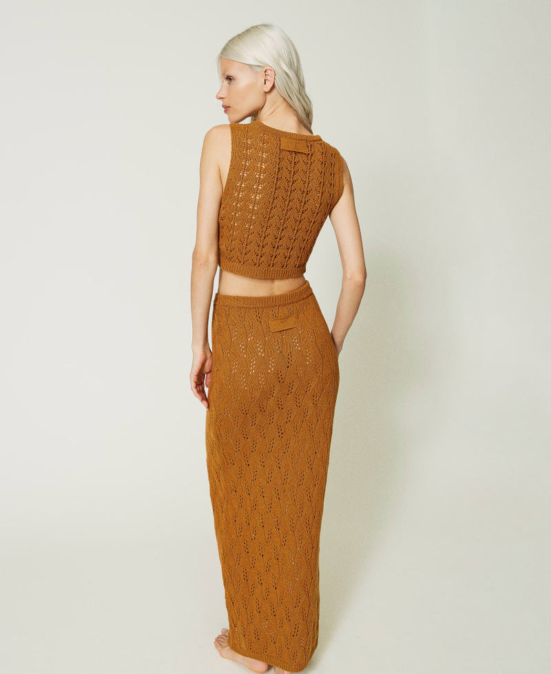 Treeblend yarn long skirt Pale Leather Brown Woman 232TP3484-04