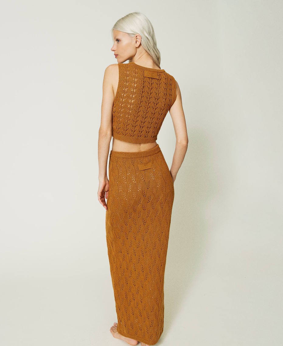 Treeblend yarn long skirt
