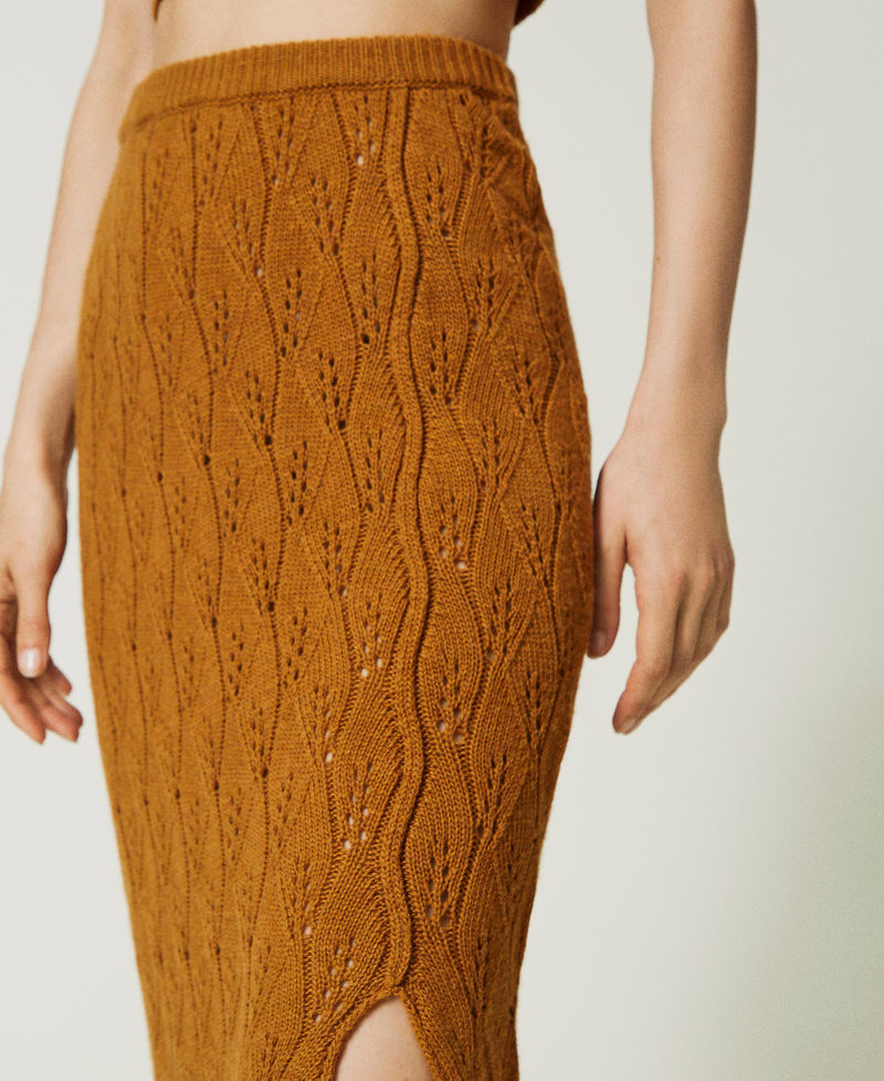 Treeblend yarn long skirt Pale Leather Brown Woman 232TP3484-05