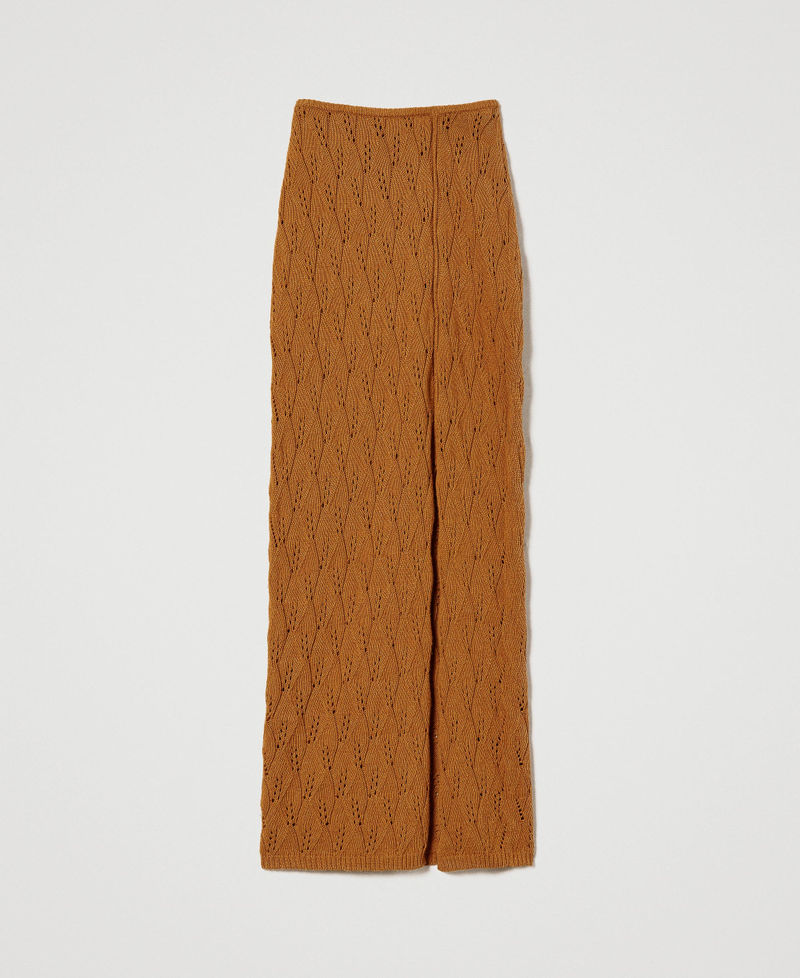 Treeblend yarn long skirt Woman, Brown TWINSET Milano