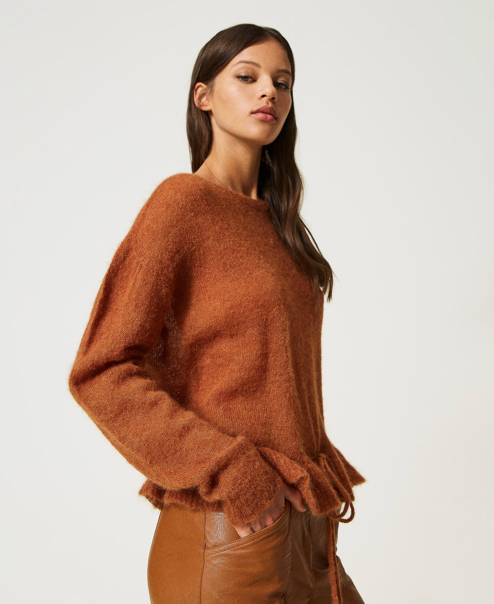 Nahtlos gearbeiteter Pullover aus Mohair und Alpaka