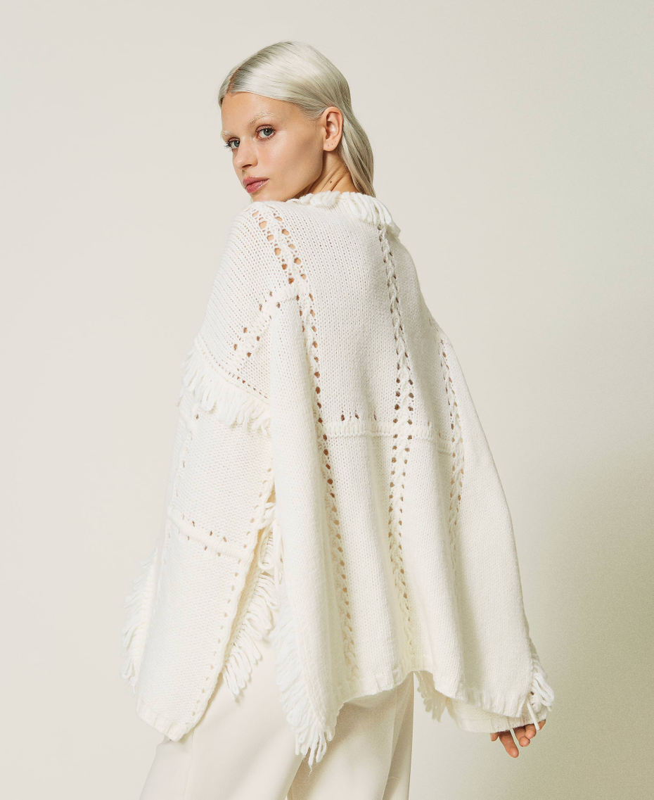 Jersey de estilo poncho de lana y alpaca White Nieve Mujer 232TP3540-03