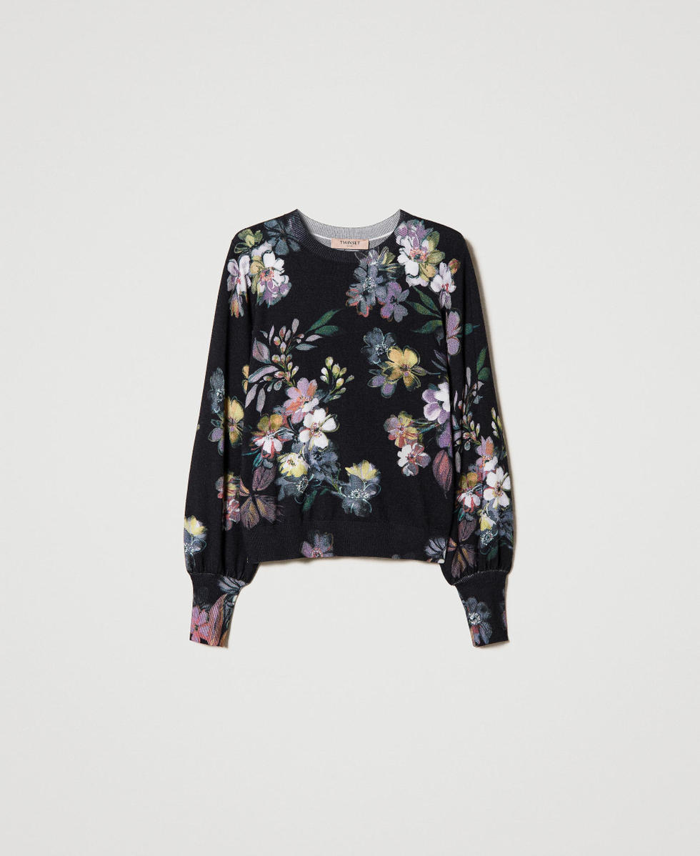 Regular-Fit-Pullover mit Blumenprint