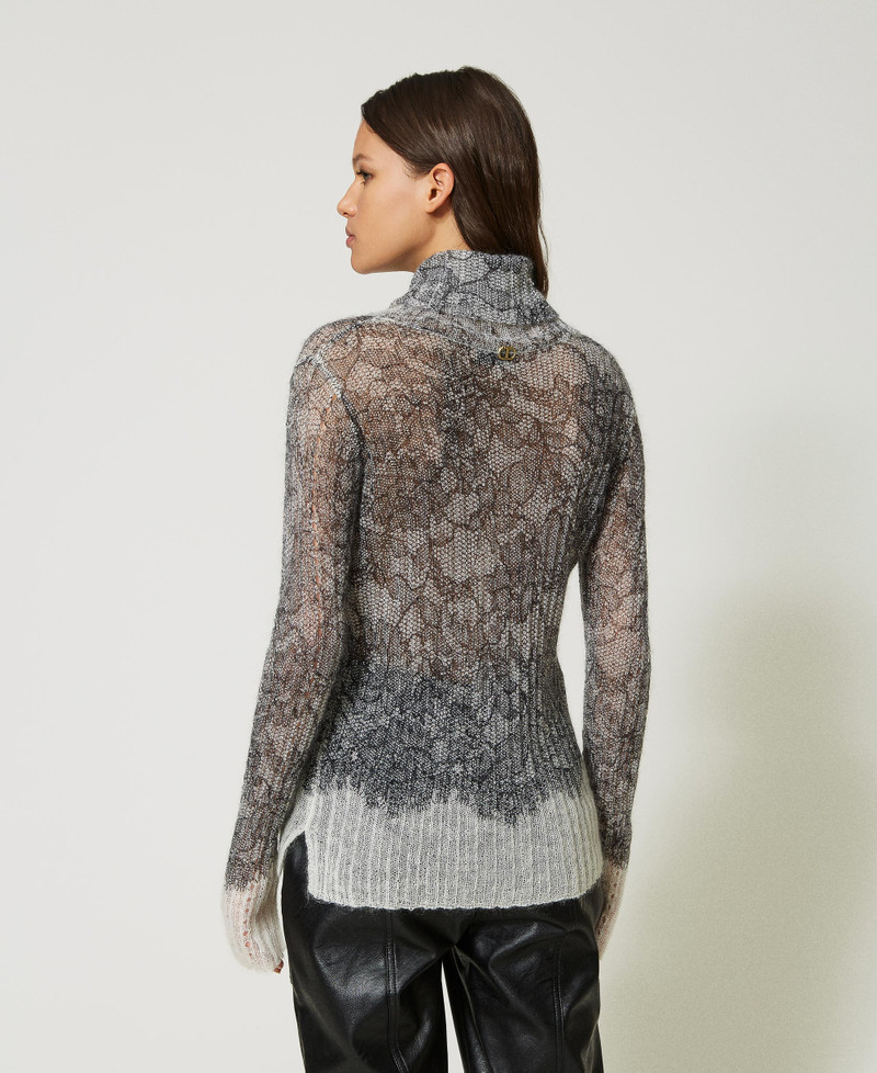 Miss Selfridge - Maglione lilla in maglia traforata aperto e allacciato dietro con maniche a