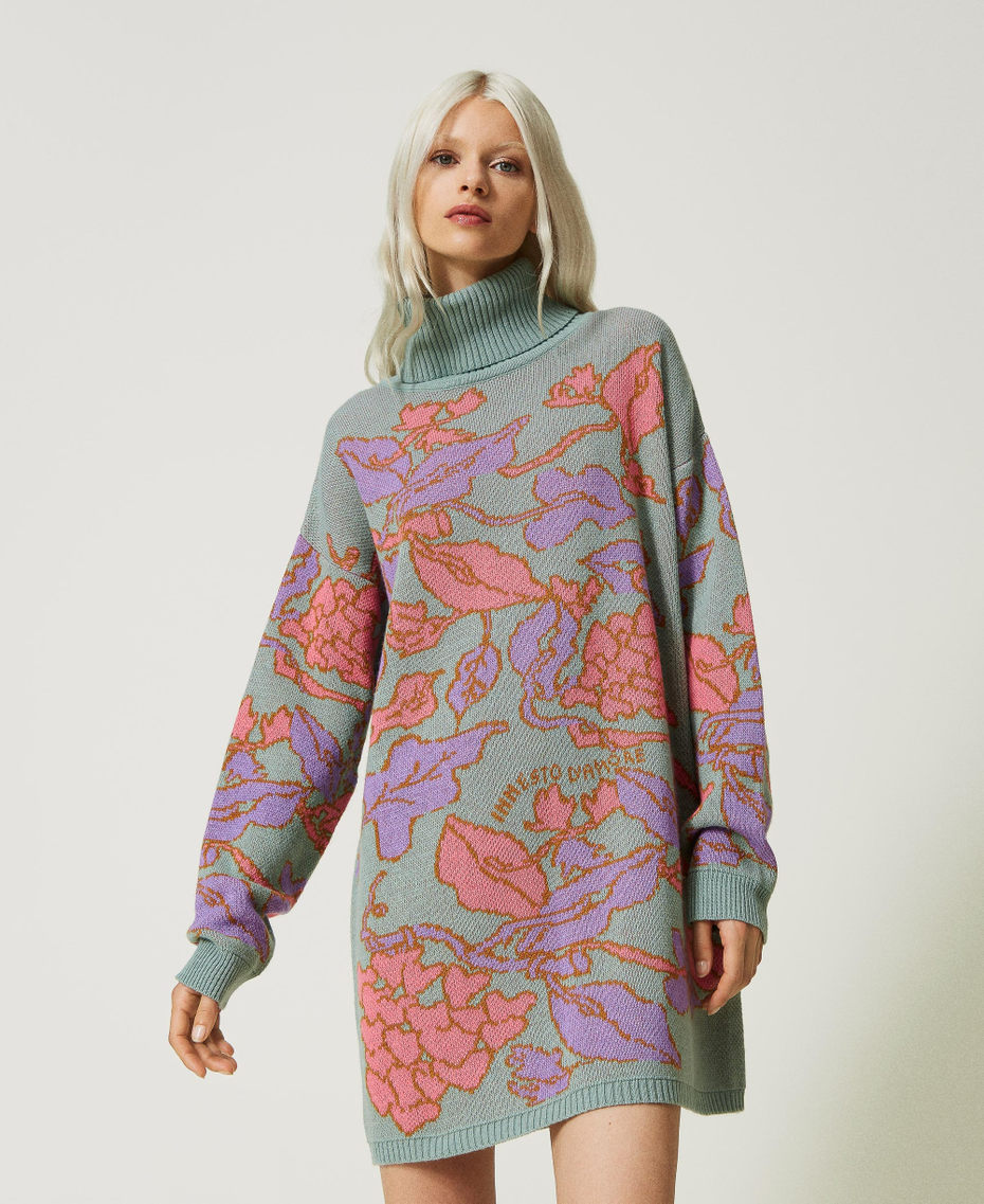 Maxi pull jacquard en fil Treeblend