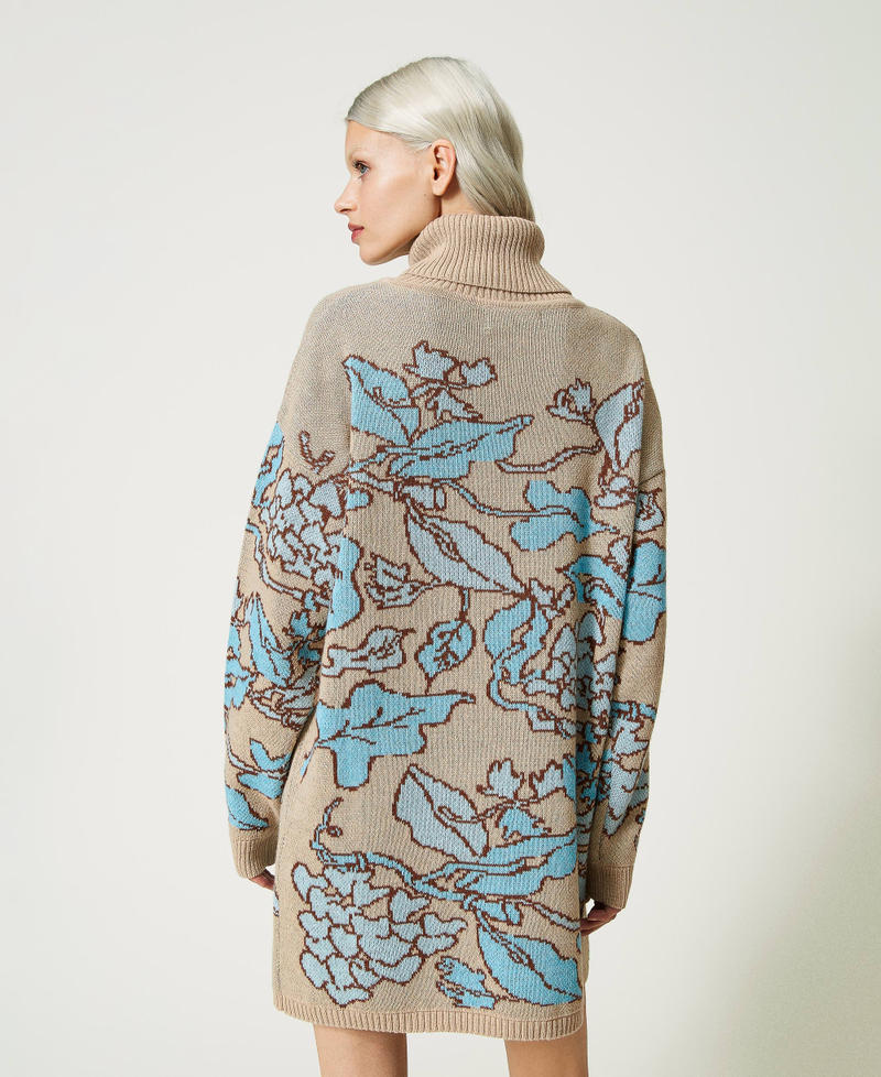 Maxi pull jacquard en fil Treeblend Jacquard Hearts & Leafs Marron &laquo;&nbsp;Iced Coffee&nbsp;&raquo; Femme 232TP3650_11030_03