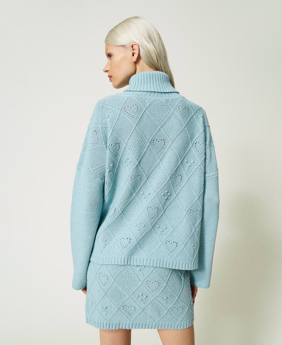 Treeblend yarn jumper with handmade embroidery