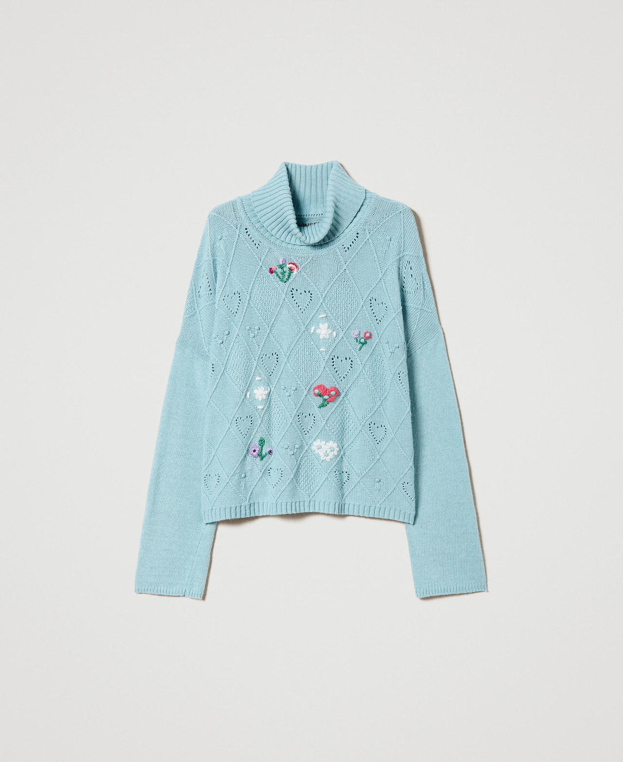 Treeblend yarn jumper with handmade embroidery