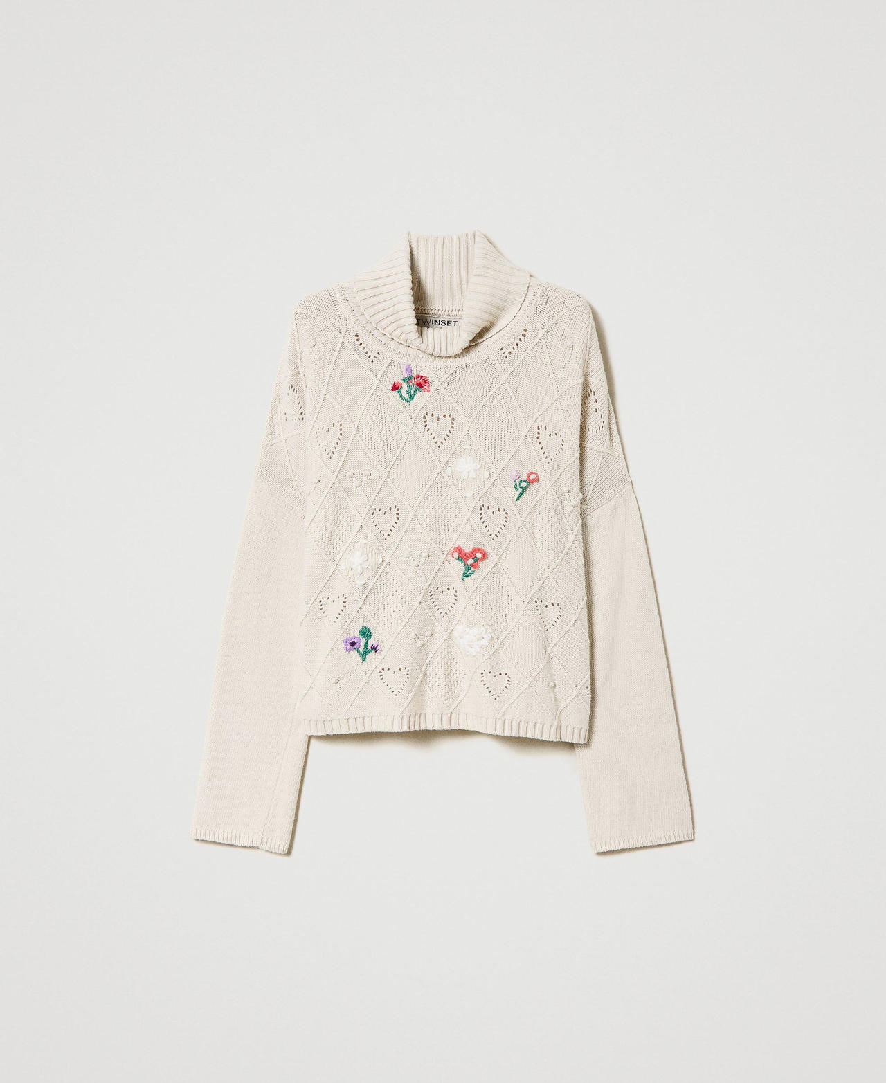 Maglia con ricami a mano in filato Treeblend Chantilly Donna 232TP3660_00522_0S