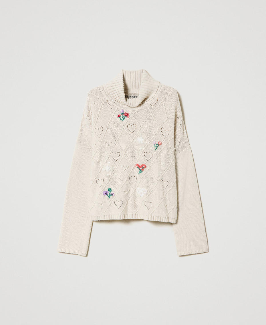 Maglia con ricami a mano in filato Treeblend Chantilly Donna 232TP3660_00522_S0