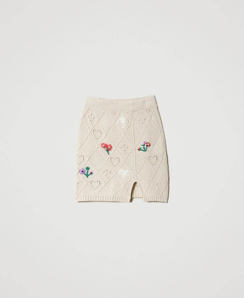 Minigonna ricami a mano in filato Treeblend Chantilly Donna 232TP3661_00522_0S