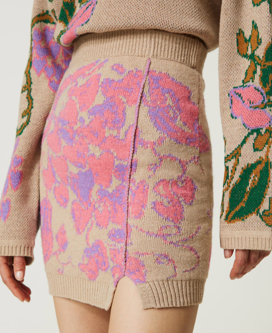 Treeblend yarn jacquard mini skirt