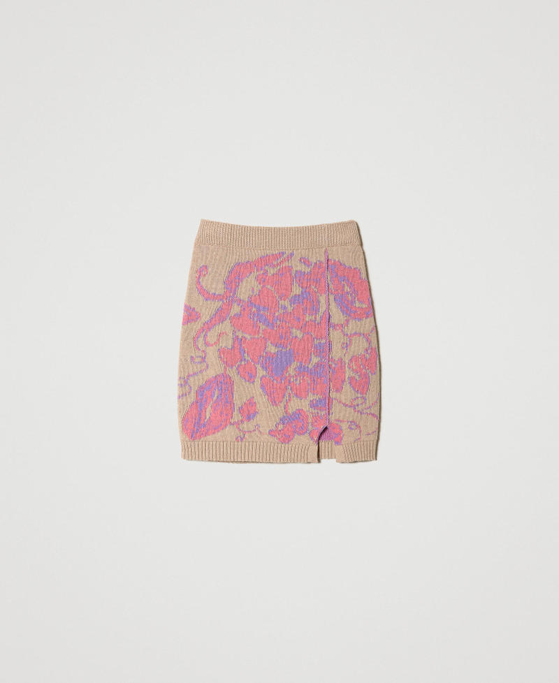 Treeblend yarn jacquard mini skirt