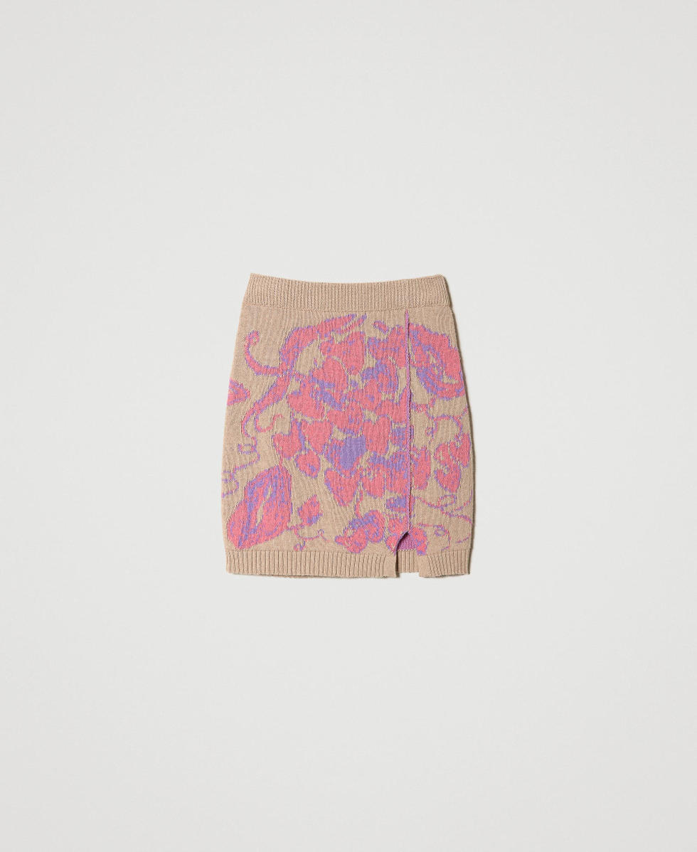 Minifalda de jacquard en tejido Treeblend