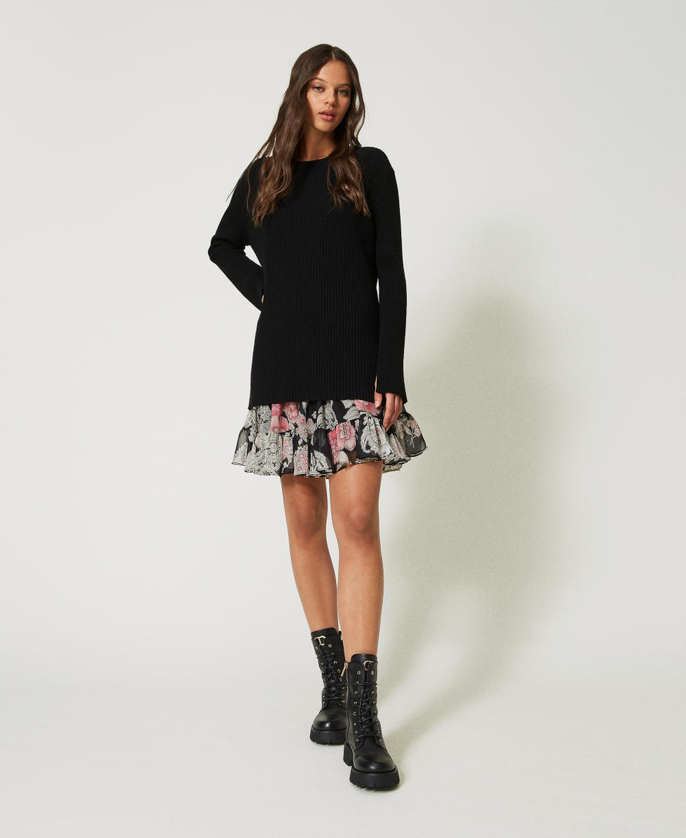 Maglia in alpaca e lana con abito Donna Nero TWINSET Milano