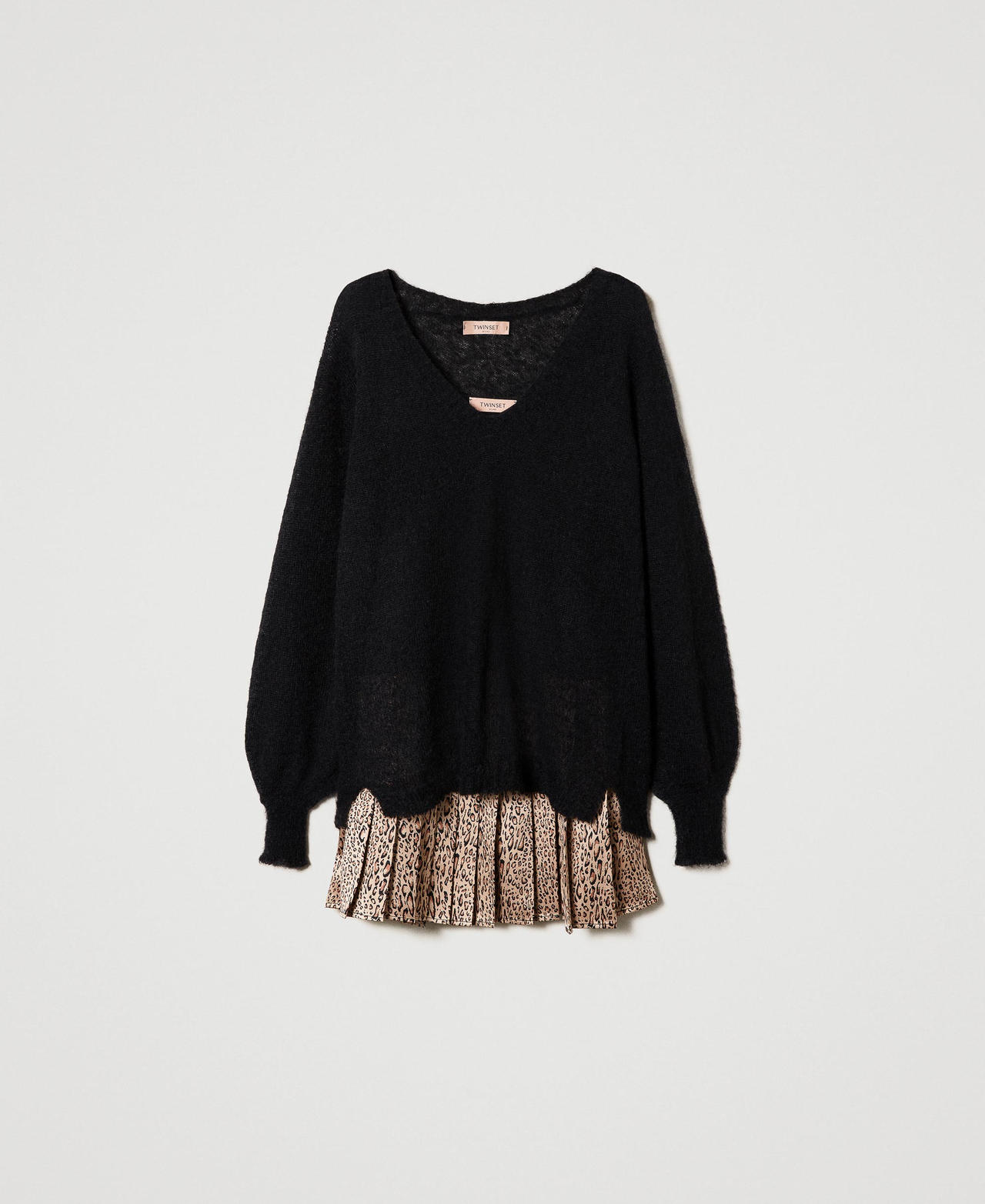 Alpaca and mohair blend jumper with dress