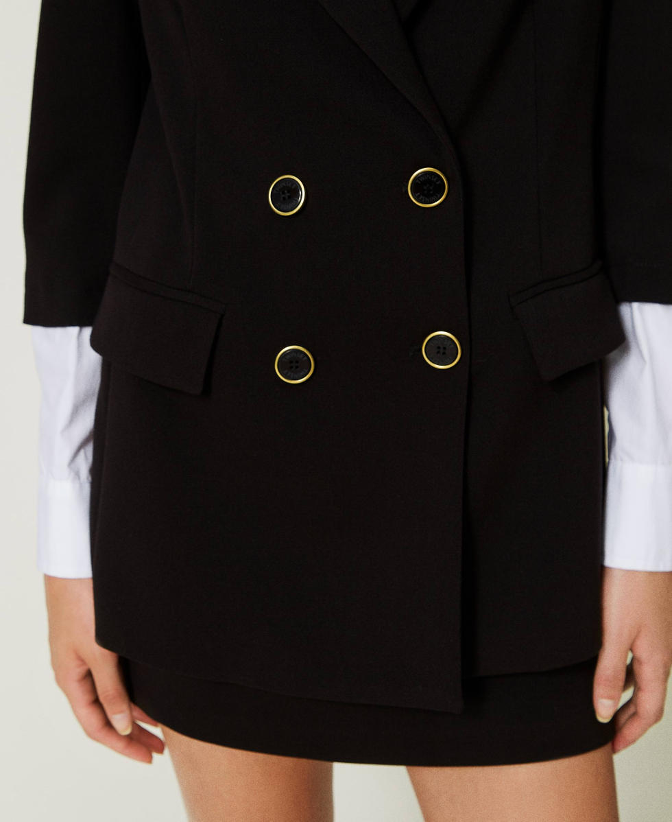 Blazer mit Popeline&auml;rmeln